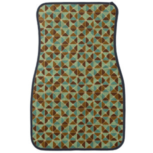 Retro geometric pattern car floor mat