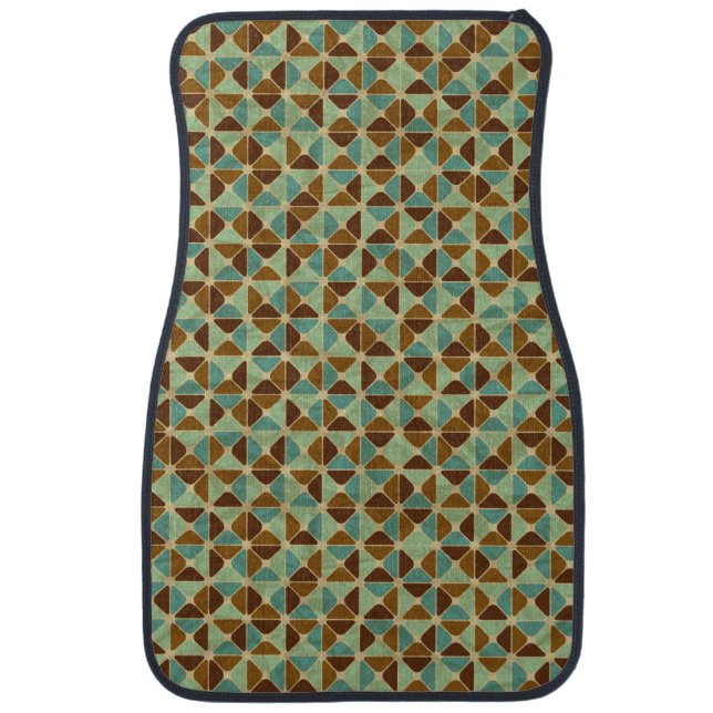 Retro geometric pattern car floor mat (Front)