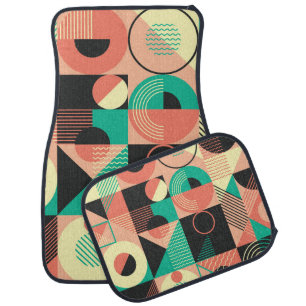 Retro Geometric Pattern Design Car Floor Mat
