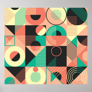 Retro Geometric Pattern Design Poster