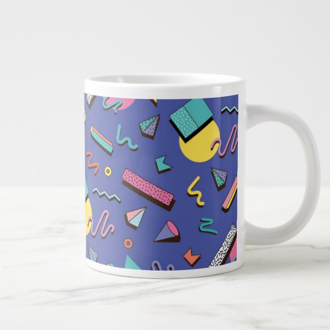 Retro Geometric Pattern Giant Coffee Mug (Right)