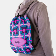 Retro Geometric Pattern in Pink, Purple and Blue 