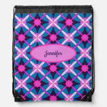 Retro Geometric Pattern in Pink, Purple and Blue