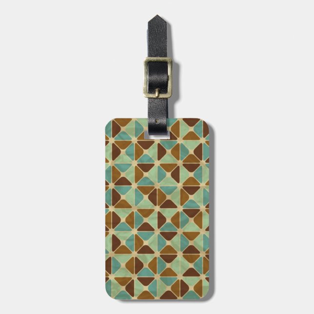 Retro geometric pattern luggage tag (Front Vertical)
