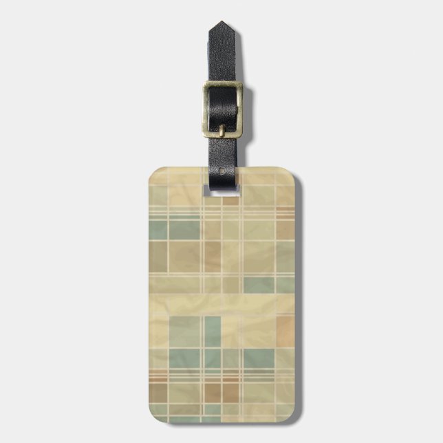 Retro geometric pattern luggage tag (Front Vertical)