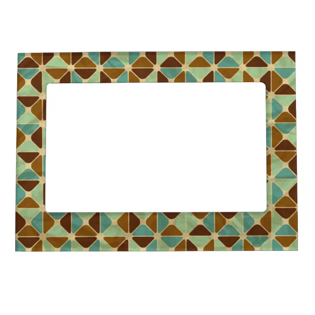 Geometric Patterned Photframe Retro geometric pattern magnetic photo frame | Zazzle