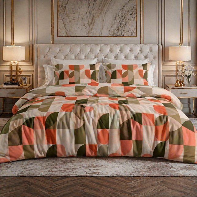 ✨ Retro Geometric Pattern Mid Century Modern Home  Duvet Cover (Creator Uploaded)