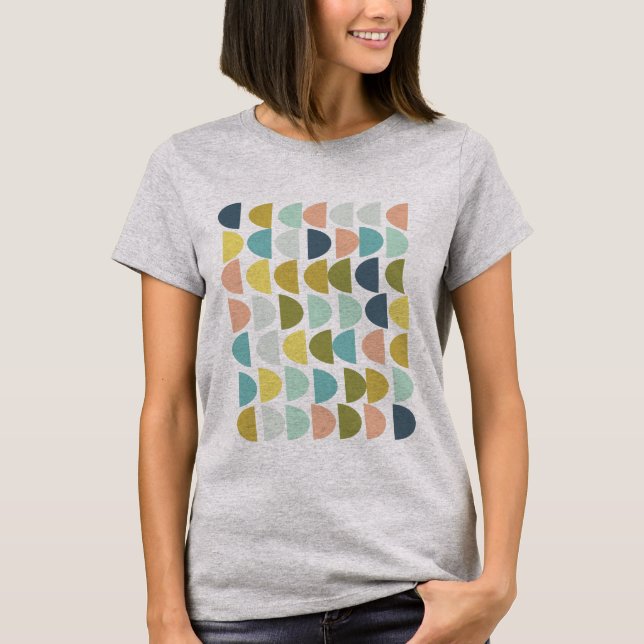 Retro Geometric Pattern Mid Century Modern T-Shirt (Front)