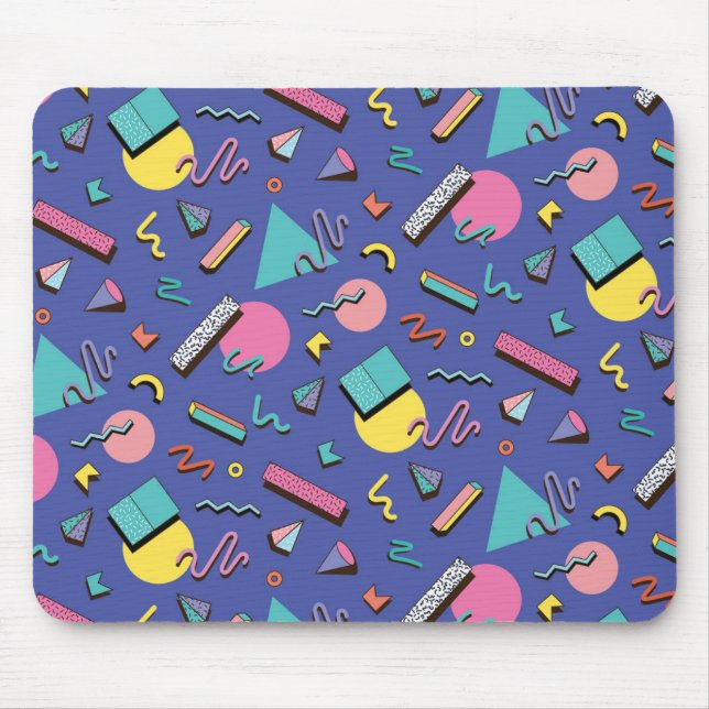 Retro Geometric Pattern Mouse Pad (Front)