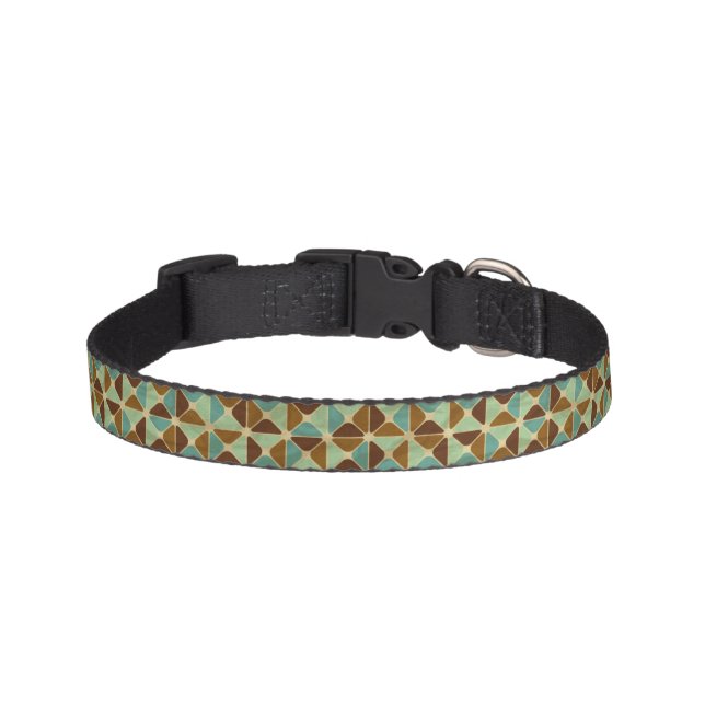 Retro geometric pattern pet collar (Front)