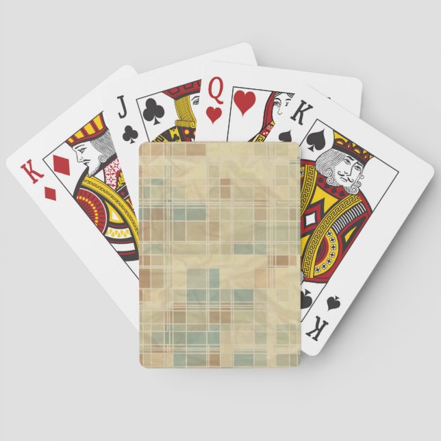 Retro geometric pattern poker cards (Back)