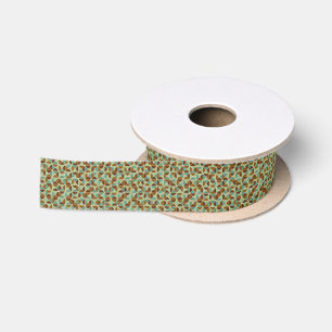 Retro geometric pattern satin ribbon