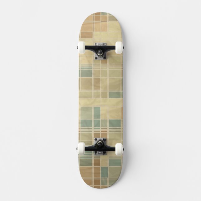 Retro geometric pattern skateboard deck (Front)