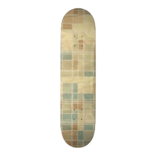 Retro geometric pattern skateboard deck