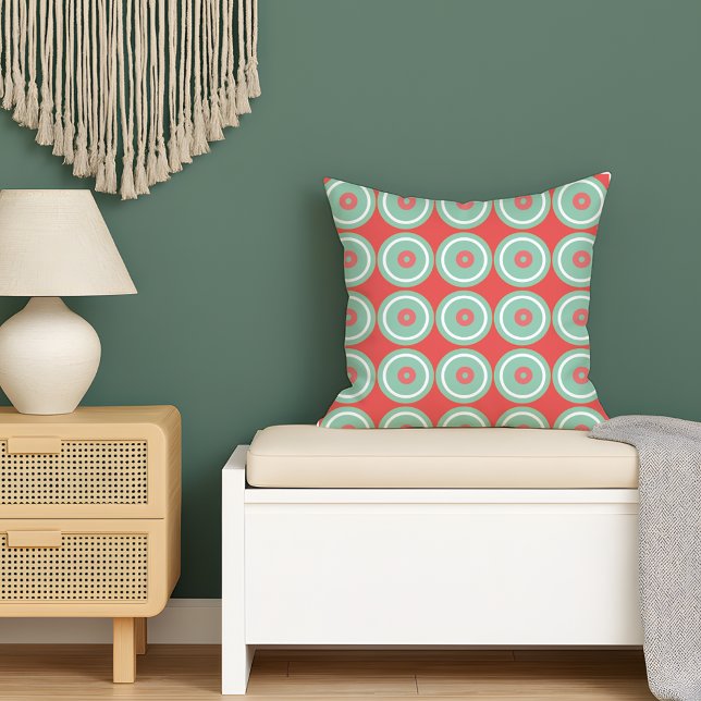 Retro Geometric Pattern Throw Pillow (Creator Uploaded)