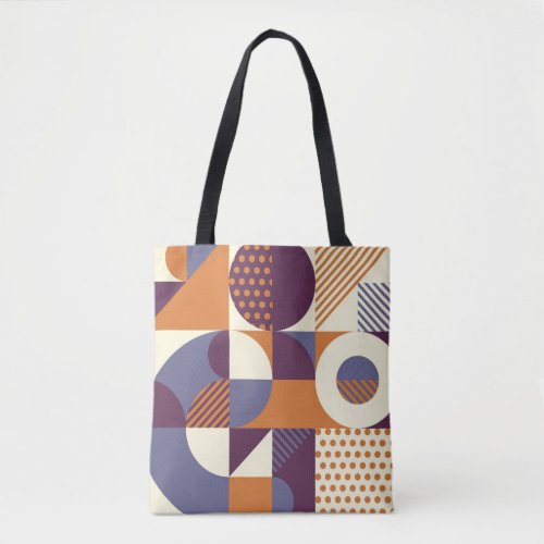 Retro Geometric Pattern Tote Bag