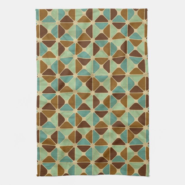 Retro geometric pattern towel (Vertical)