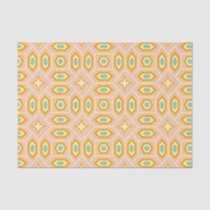 Retro geometric pattern with hexagons and stars tissue paper