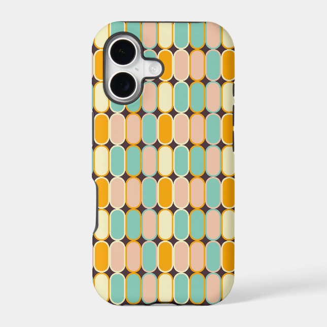 Retro geometric pattern with vertical ovals iPhone case (Back)