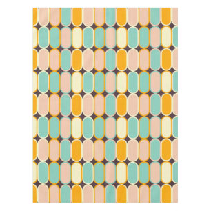 Retro geometric pattern with vertical ovals tablecloth