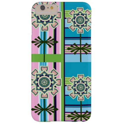 Retro geometric patterns and fantasy flowers barely there iPhone 6 plus case