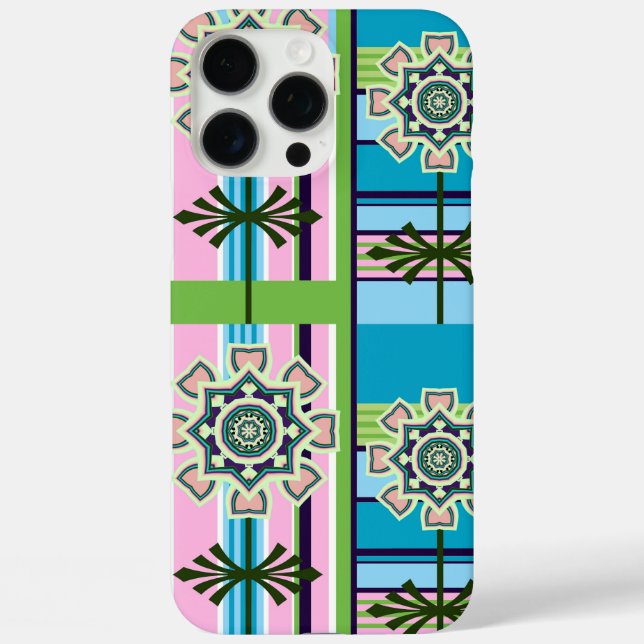 Retro geometric patterns and fantasy flowers Case-Mate iPhone case (Back)
