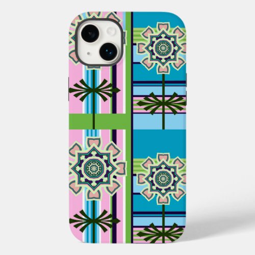 Retro geometric patterns and fantasy flowers Case_Mate iPhone 14 plus case
