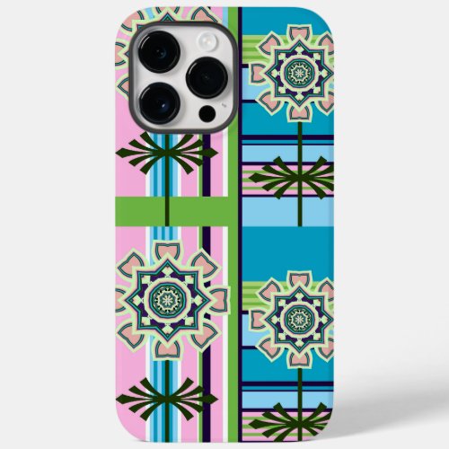 Retro geometric patterns and fantasy flowers Case_Mate iPhone 14 pro max case