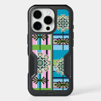 Retro geometric patterns and fantasy flowers iPhone 16 pro case