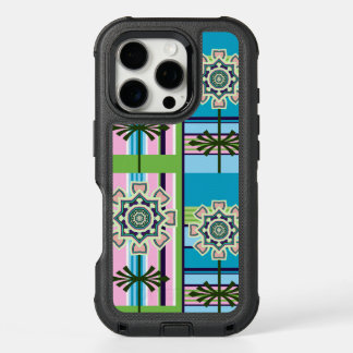 Retro geometric patterns and fantasy flowers iPhone 16 pro case