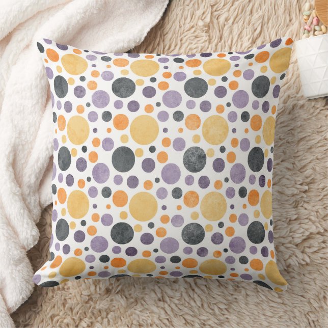 Retro Geometric Polka Dot Seamless Pattern Throw Pillow (Blanket)