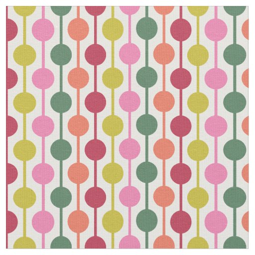 Retro Geometric Print 1970s Patterned Christmas Fabric