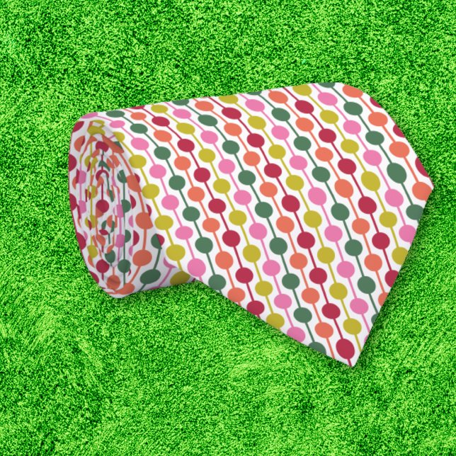 Retro Geometric Print 1970s Patterned Christmas Neck Tie (Creator Uploaded)