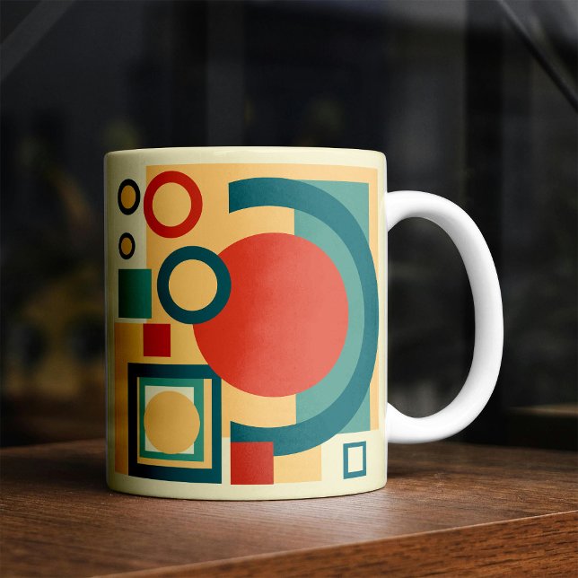 Retro Geometric Risograph Style Abstract Design Coffee Mug (Retro Geometric Risograph Style Abstract Design. Coffee Mug)