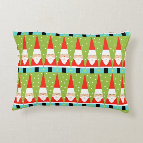 Retro Geometric Santa Accent Pillow