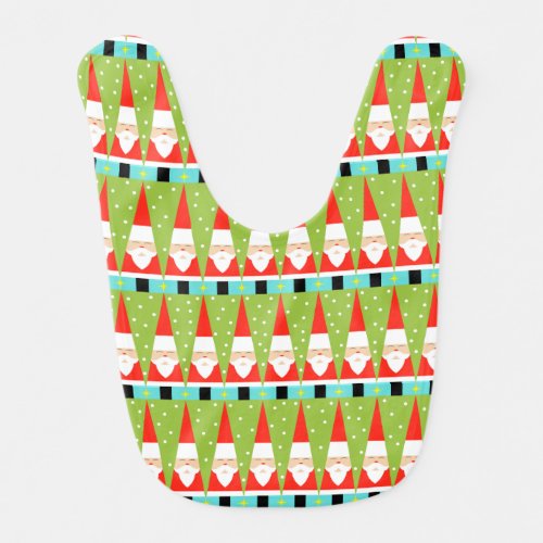 Retro Geometric Santa Baby Bib