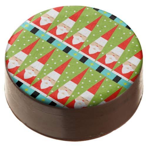 Retro Geometric Santa Chocolate Dipped Oreos