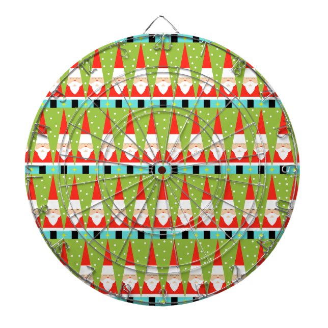 Retro Geometric Santa Dartboard (Front)