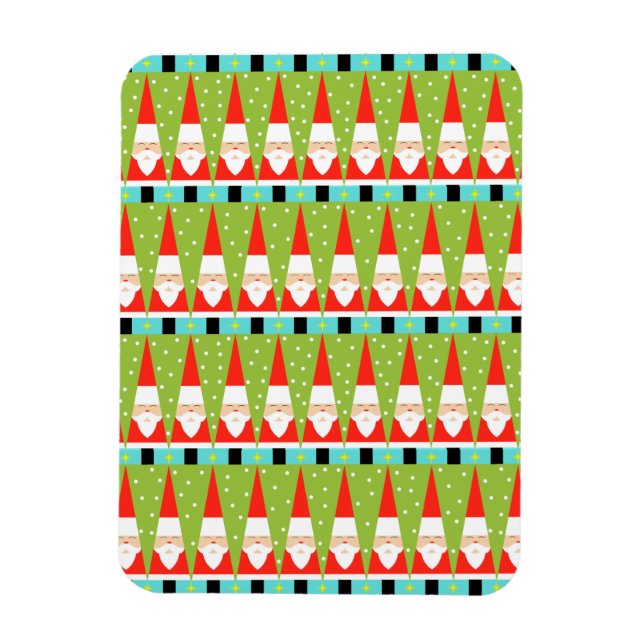 Retro Geometric Santa Flexible Magnet (Vertical)
