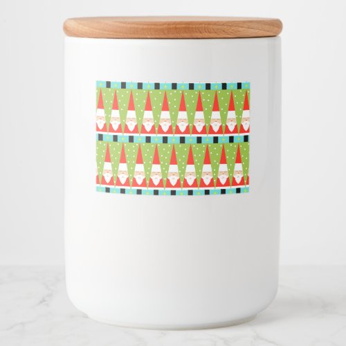 Retro Geometric Santa Food Container Labels