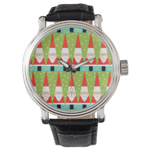 Retro Geometric Santa Leather Watch