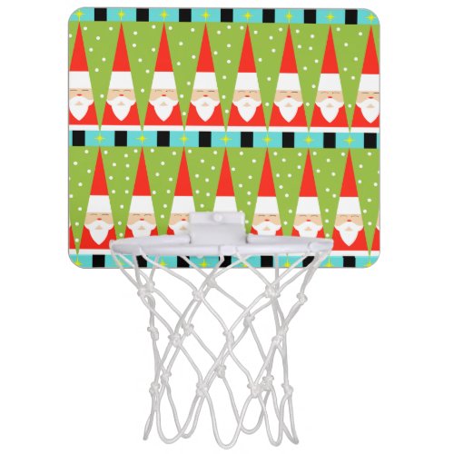 Retro Geometric Santa Mini Basketball Goal Mini Basketball Hoop