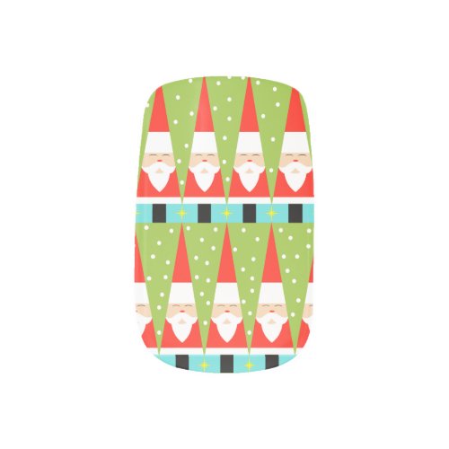 Retro Geometric Santa Minx Nail Art