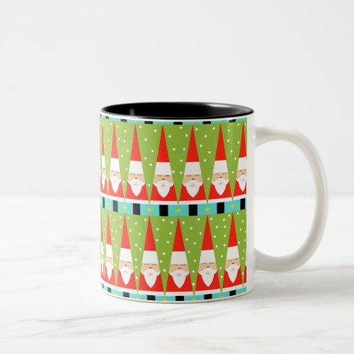 Retro Geometric Santa  Mug