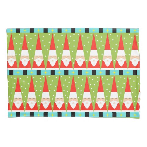 Retro Geometric Santa Pillowcase