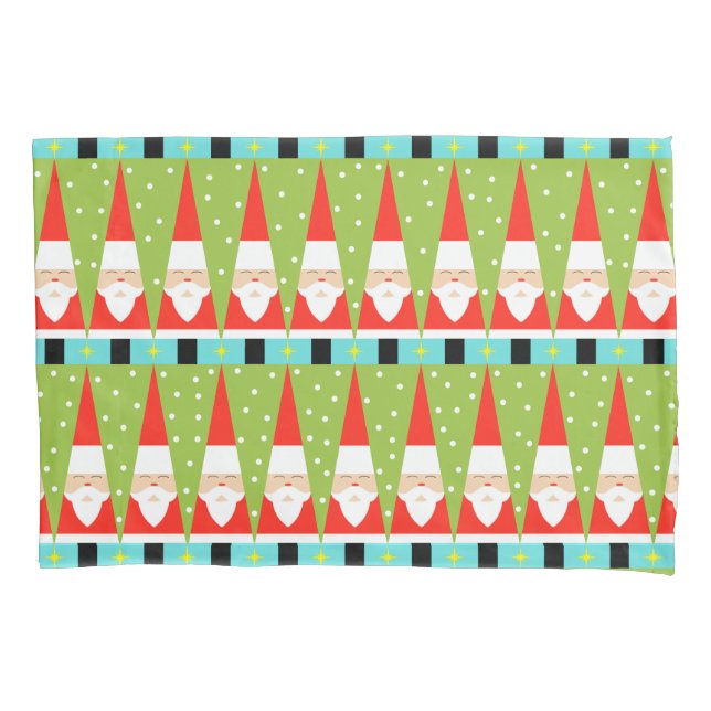 Retro Geometric Santa Pillowcase (Front)