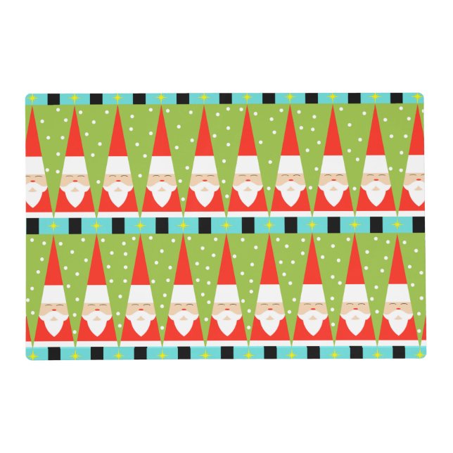 Retro Geometric Santa Placemat (Front)