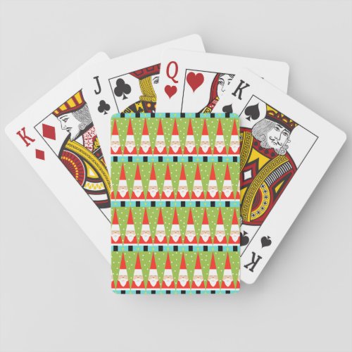 Retro Geometric Santa Playing Cards