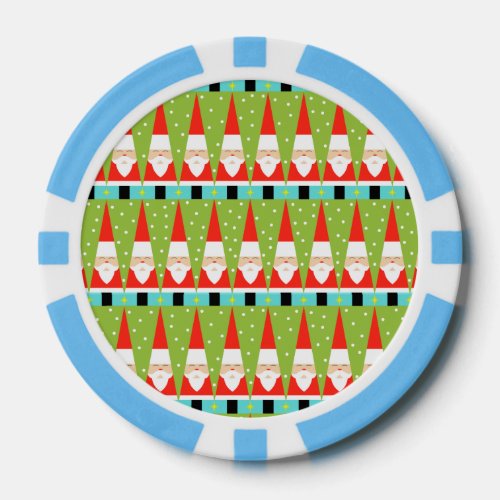 Retro Geometric Santa Poker Chips