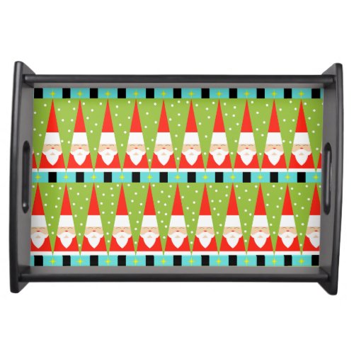 Retro Geometric Santa Serving Tray